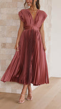 Harper | Pleated Midi Dress-Women Dress-Pick NewYork