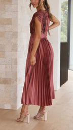 Harper | Pleated Midi Dress-Women Dress-Pick NewYork