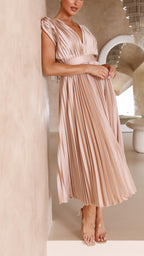 Harper | Pleated Midi Dress-Women Dress-Pick NewYork
