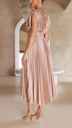 Harper | Pleated Midi Dress-Women Dress-Pick NewYork